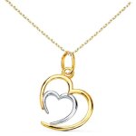 Collier - latelier dazur - coeur double - or bicolore jaune blanc - 18 carats 750 / 000 Collier - latelier dazur - coeur double - or bicolore jaune blanc - 18 carats 750 / 000
