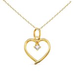 Collier - pendentif or 18 carats 750 / 000 jaune - coeur - chaine dore - latelier dazur - femme - adulte ...