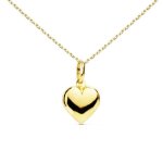 Collier - pendentif or 18 carats 750 - 000 jaune - coeur - chaine dore