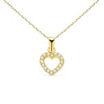 Collier - pendentif or 18 carats 750 / 000 jaune - coeur - chaine dore