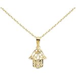 Collier - pendentif or 18 carats 750 - 000 main de fatma - chaine dore