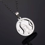 Collier pendentif sainte vierge acier inoxydable argent mdaille miraculeuse bijou religieux chrtien ...