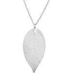 Collier pendentif sautoir - argent - feuilles en filigrane - 45 cm - cadeau femme - tendance