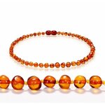 Collier avec perles d?ambre de la baltique pour bb fabriqu  la main 33 cm