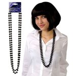 2 colliers perles noir adulte - accessoire de dguisement bijou fantaisie