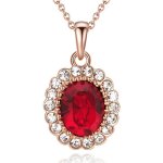 Collier de pierres précieuses en rubis rouge - vonssy - pendentif en cristal en forme de coeur Collier de pierres précieuses en rubis rouge - vonssy - pendentif en cristal en forme de coeur