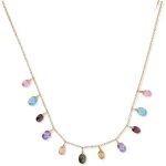 Collier plaqu� or 5 couleurs - sf bijoux - 301879 - 45 - cristaux de zirconium - 42 cm