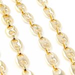 Collier - plaqu or - grain de caf - homme - 45 cm x 6 mm