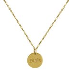 Collier plaqu or mdaille ronde grave paris - les poulettes bijoux