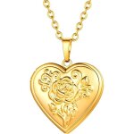 Collier porte photo femme pendentif coeur avec motifs personnalisable chaîne plaqué or 50 + 5cm - 25mm ... Collier porte photo femme pendentif coeur avec motifs personnalisable chaîne plaqué or 50 + 5cm - 25mm ...