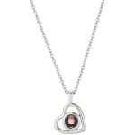 Collier projection photo en forme de c?ur personnalise pendentif en argent collier avec photo dedans ...