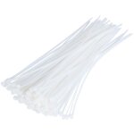 Collier rapide - non spcifi - lot de 100 - blanc - 100 x 25 mm - plastique