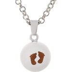 Collier / sautoir bola de grossesse ? pendentif bola avec impreinte de pied de bb ? style mignon et ...