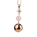 Collier sautoir de grossesse musicale - bola - avec chane - rose