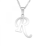 Collier alphabet lettre r en acier inoxydable par sc boh�me