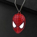 Collier spider man pendentif rouge marvel mode bijoux fantaisie super h�ros cadeau homme garcon fetes ...