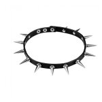 Collier spike de luxe unisexe noir - argent