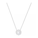 Collier swarovski sparkling argent - 5286137 - mtal rhodi - pendentif rond ajour - cristaux incolores ...