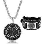 Collier viking bracelet cuir homme acier inoxydable collier vegvisir bracelet viking cuir ensemble de ... Collier viking bracelet cuir homme acier inoxydable collier vegvisir bracelet viking cuir ensemble de ...