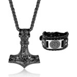 Collier viking homme bracelet viking marteau de thor acier inoxydable collier thor vikings mjolnir pendentif ...