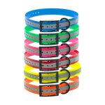 Collier x - treme polyur�thane r�fl�chissant 2. 5 x 0. 25 x 65 cm boucle double rose