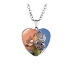 Collier zootopie dessin anim� pendentif cabochon bijoux fantaisie cadeau animaux lapin renard mode accessoire ...