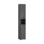 Colonne 2 portes 30x30x180 cm dcor gris brillant - snooz