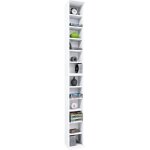Colonne range cd blanche - marque - modle - 204 cd ou 72 dvd / blue - ray - 10 tagres rglables