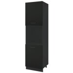 Colonne de cuisine pour four encastrable lovia noir mat 2 portes l 60 cm - cuisineandcie
