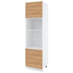Colonne de cuisine pour micro - onde et four encastrable bellissi chene 2 portes l 60 cm - cuisineandcie ...