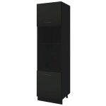 Colonne de cuisine pour micro - onde et four encastrable lovia noir mat 2 portes l 60 cm - cuisineandcie ...