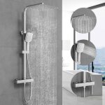 Colonne de douche aica - mtigeur thermostatique - pomme haute carr�e 30 * 30 cm - douchette 3 jets - ...