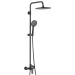 Colonne de douche - auralum max - inox - noir - mitigeur m�canique - douchette 3 modes