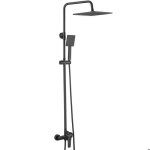 Colonne de douche - auralum max - noir - mitigeur m�canique - pomme haute 10 pouces - hauteur r�glable ...