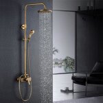 Colonne de douche bronze auralum - rglable en hauteur - 2 fonctions - douchette de tte ronde