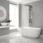 Colonne de douche - �cran lcd - led bleu - cascade - affichage temp�rature