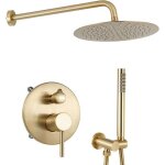 Colonne de douche encastr�e or bross� - 12 kit de douche � encastrer avec douchette � mains technologie ...
