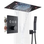 Colonne de douche encastr�e thermostatique noir leddouche encastr�e avec 49x35cm douche de t�temitigeur ...