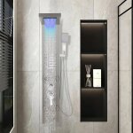 Colonne de douche - hengda - modèle a - acier inox - 5 - en - 1 - douche led Colonne de douche - hengda - modèle a - acier inox - 5 - en - 1 - douche led