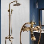 Colonne de douche laiton r�tro avec mitigeurensemble de douche 3 sorties antique avec 20 cmt �te de doucher�gl ...
