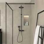 Colonne de douche m�canique finition noir mat - 133x28x52 cm - molly black