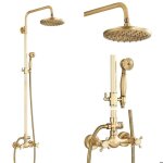 Colonne de douche avec m�langeur de douche en laiton vintage avec douche et pomme de douche 80 - 120 ...