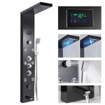 Colonne de douche mitigeur douche avec douchette et pommeau de douche affichage led ensemble colonne ...