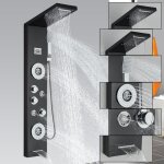 Colonne de douche - haute qualit - 5 en 1 - acier inox - 4 jets de massage - mitigeur thermostatique ...