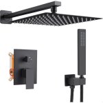 Colonne de douche noircolonne de douche encastr�e avec 25x25cm douche de t�temitigeur douche encastre ...