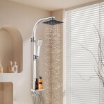 Colonne de douche pipipoxerpomme de douche rectangulaire abs et hauteur r�glable syst�me20x47x106 cmargent ...