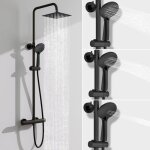 Colonne de douche thermostatique ensemble de douche r�glable pour salle de bain douchette 3 jets noir ...