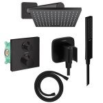 Colonne douche thermostatique hansgrohe ecostat square douche de tte vernis shape flexible isiflex douchette ...