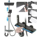 Colonne de douche thermostatiqueavec affichage num�rique ledtouches du piano 4 fonctionsavec plateforme ...