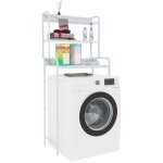 Colonne etagre pour lave - linge darby en mtal 3 espaces de rangement blanc